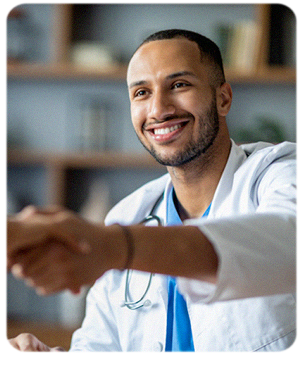 Profissional da saúde sorrindo